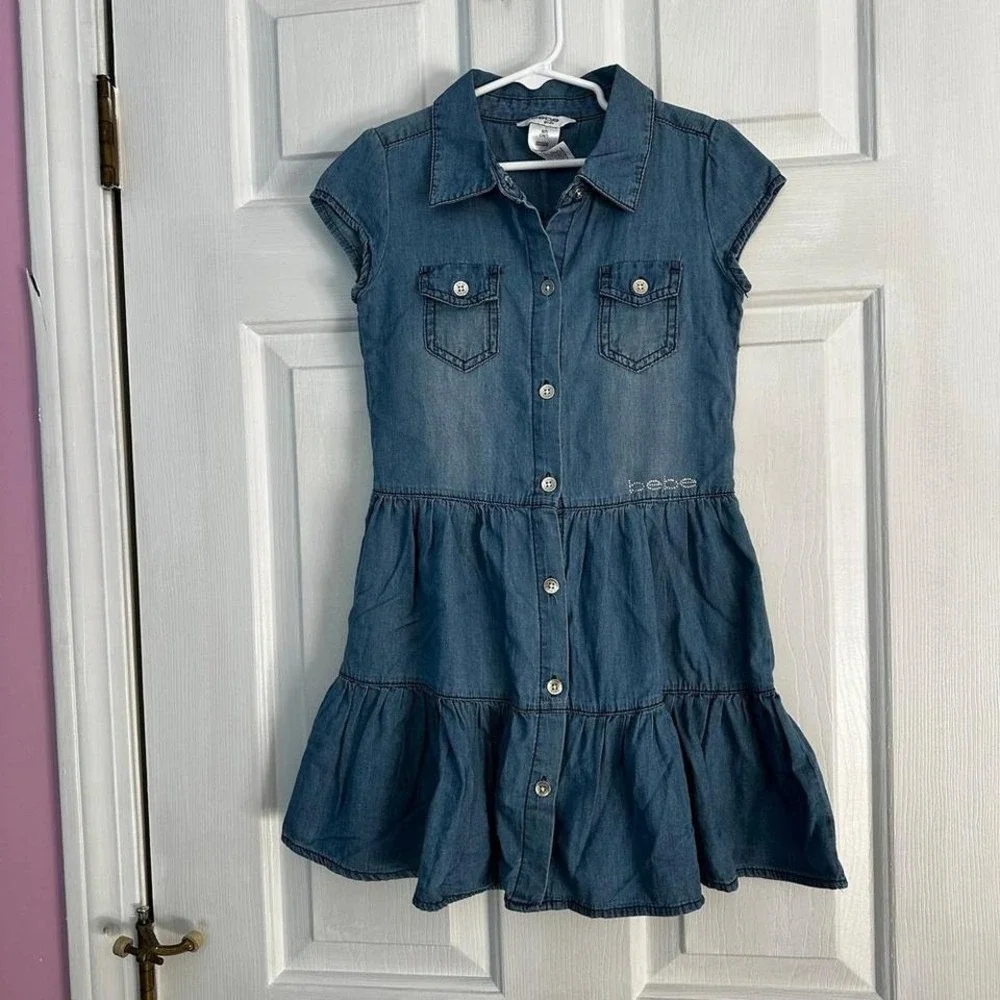 Bebe Girls Jean Dress‎ Size 7 NWOT